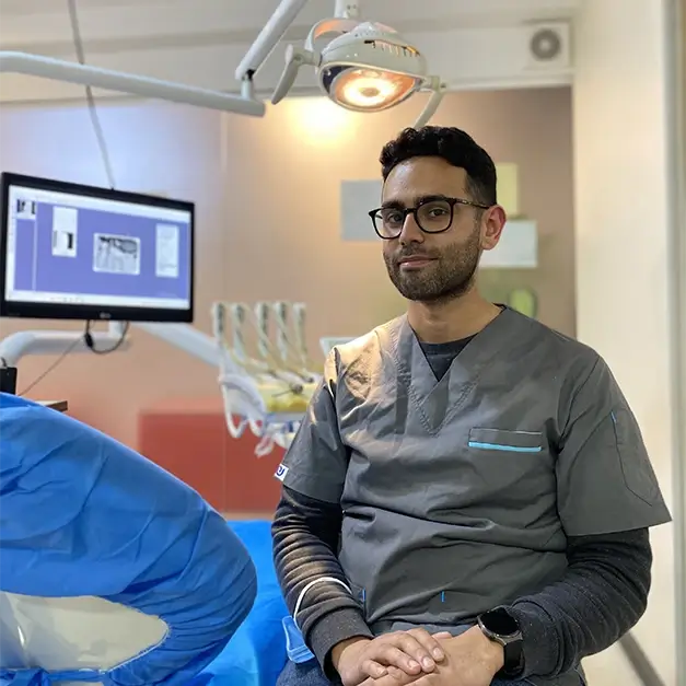 Dr. Khatibzadeh, specialist dentist, in his dental clinic.